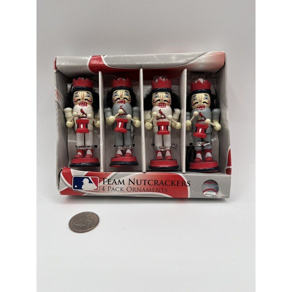 MLB St. Louis Cardinals Nutcracker Ornaments 4 pack NIB Christmas Decor - Picture 5 of 10